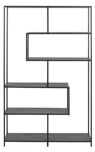 Черна етажерка за книги в декор от ясен 114x185 cm Seaford - Actona