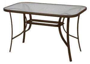 Маса Toledo TopMebel метал - закалено стъкло в тъмнокафяв цвят 120x70x70см