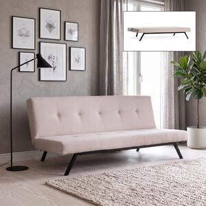 Тапициран троен диван Zola TopMebel с функция за сън в кремав цвят 180x64x78cm