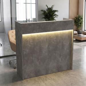 Wilko TopMebel меламиново бюро за рецепция с LED в цвят бетонно сиво 113.6x42x110cm