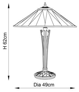 Endon 64045 - Настолна лампа Tiffany DARK STAR 2xE27/60W/230V, диаметър 49 см