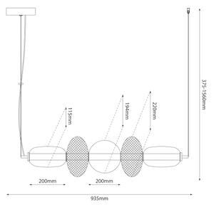 LED Пендел ARAME LED/32W/230V черен