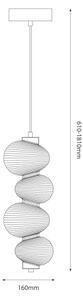 LED полилей на кабел BOLLA LED/17W/230V, диаметър 16 см, лъскав хром/димно сив