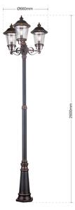 Orion - Екстериорна лампа KENZO 3xE27/100W/230V IP44 бронзов/патина