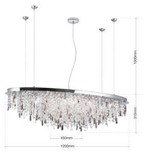Orion - Кристален пендел CRYSTALRIVER 21xG9/40W/230V лъскав хром