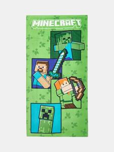 Sinsay - Детска хавлиена кърпа за баня от памук Minecraft - зeлeн