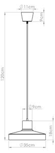 Sollux SL.1702 - Пендел BILO 1xE27/15W/230V Ø 35 см бял