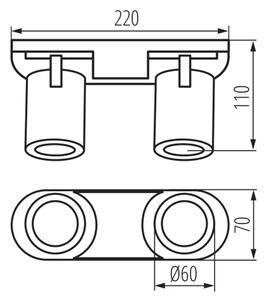 Kanlux 38961 - Спот LAURIN 2xGU10/10W/230V месинг/черен