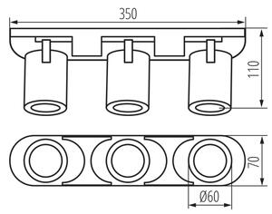 Kanlux 38966 - Спот LAURIN 3xGU10/10W/230V месинг/бял