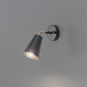 Opviq Стена лампа Evander, черно/златно, метал, височина 21 cm, E27, Затъмняване, Черен, Дневна/трапезария, Метал
