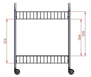 Мобилен двуетажен рафт Greg, дължина 41 cm - Metaltex