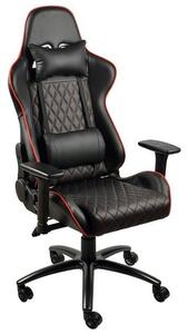 Геймърски стол Xmart XGC-203R Pro, до 120кг. макс тегло, еко кожа, газов амортисьор, коригиране височина, регулируем люлеещ механизъм, черен/червен