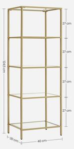 Библиотека GLASY 40x125x30 cm златна