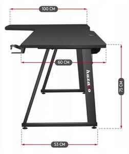 Просторно ъглово гейминг бюро в черно