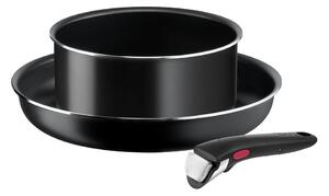 Комплект алуминиеви съдове за готвене 3 бр. Ingenio Easy Cook & Clean Black - Tefal