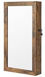 Шкаф за бижута, Songmics, Кафяв, 67.3x9.7x37.2 см