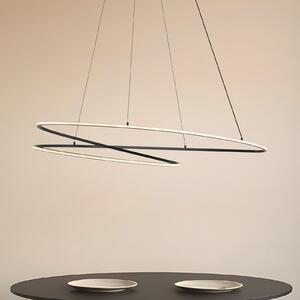 Lucande LED висяща лампа Gavril, 100 cm, черна, с регулируема яркост, Затъмняване, Черен, Дневна/трапезария, Метал, Модерен
