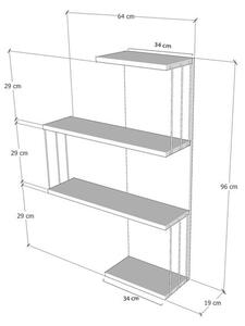 Подова етажерка с декор от бор в бял и естествен цвят 64 cm Cambel - Kalune Design