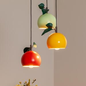 Luminex Висяща лампа Ябълков микс, цветна, метална, Ø 42 cm, 3 светлини, E27, Затъмняване, Черен, Дневна/трапезария, Метал