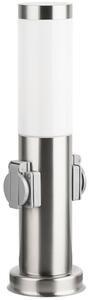 Brilagi - Външна лампа с 2 SCHUKO контакта NOVA 1xE27/15W/230V 40 см IP44 хром