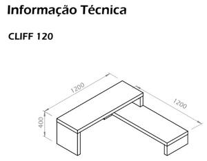 Бяла променлива маса за телевизор орех Cliff - TemaHome