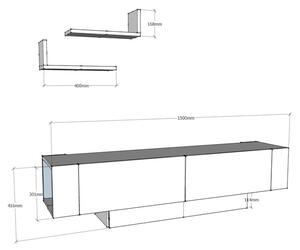 Бял TV комплект 150x42 cm Matera – Zena Home