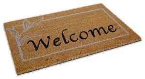 Почистваща постелка за вход PVC и кокос 40x60cm Welcome White
