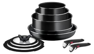 Комплект алуминиеви съдове за готвене 10 бр. Ingenio Easy Cook & Clean Black - Tefal