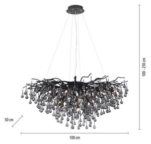 Paul Neuhaus 2192-18 - Висящ полилей на кабел ICICLE 10xG9/40W/230V 50x100 cm черен