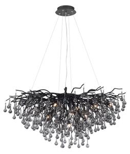 Paul Neuhaus 2192-18 - Висящ полилей на кабел ICICLE 10xG9/40W/230V 50x100 cm черен
