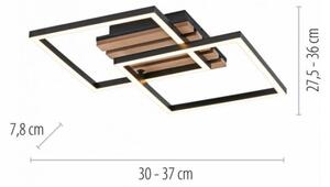 JUST LIGHT. 14053-79 - LED таванно осветително тяло AKUSTIKA LED/15W/230V дъб/черно