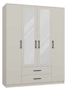 Гардероб Mandeville 117, Кашмир, 205x160x52cm, Врати на гардероб: С панти,Брой врати