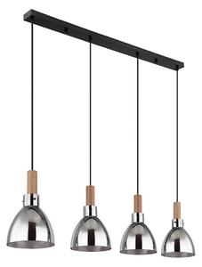 Globo 15550-4H - Полилей на кабел MATTEA 4xE27/6W/230V черен/димчат