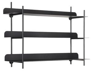 Черен на няколко нива метален стенен рафт 60 cm Riqueza Tres – PT LIVING