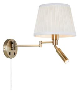 Markslöjd 109017- LED стенна лампа PIVOT 1xE27/40W/230V + LED/4W кремава/месинг