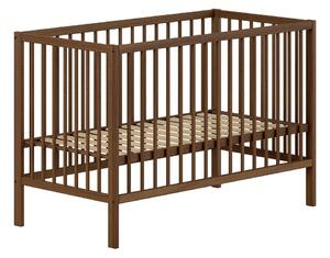 Кафяво детско креватче 60x120 cm от масивен бук с регулируема височина Dino – Vipack