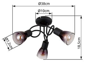 Globo 54312-3D - Полилей за повърхностен монтаж SATELLA 3xE14/25W/230V черен