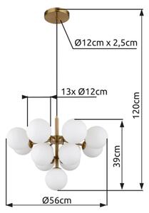 Globo 56143-13G - Пендел GRAPPY 13xG9/5W/230V Ø 56 см златист