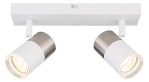 Globo 57851-2 - Спот BRISBON 2xGU10/25W/230V бял/хром