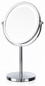 Козметично огледало Beautifly Looking Glass Light, 14.5 см, 10х увеличение, USB-C, LED, 360° регулиране, Сребрист