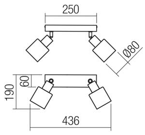 Redo 01-3985 - Спот ROTIS 2xE14/15W/230V