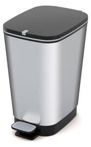Пластмасово кошче за боклук с педал в сребрист цвят 25 l Chic Bin – KIS