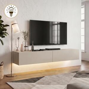 Aristo TopMebel меламинов стенен ТВ шкаф с LED осветление в цвят пясъчник 135x31.6x25cm