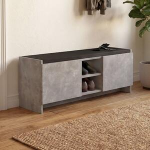 Шкаф за обувки Verly TopMebel от меламин в цвят бетон сив 110x33.2x43cm