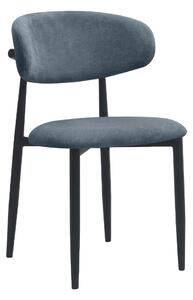 Тапициран трапезен стол Viking TopMebel в антрацит цвят с черни метални крака 46x53x80cm