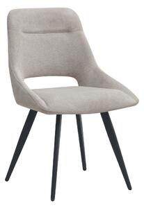 Тапициран трапезен стол Firenze TopMebel в бежов цвят с черни метални крака 51x60x81cm
