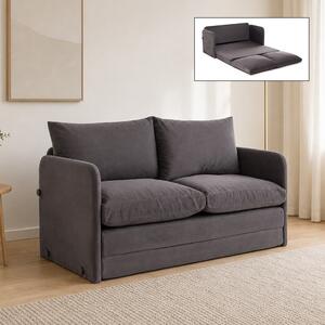 Тапициран двоен разтегателен диван-легло Saga XL TopMebel в сив цвят 148x70x66cm