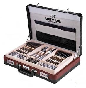 Комплект прибори за хранене Bohmann BH 5946 MR, 72 части, неръждаема стомана, куфар, сребрист