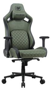 Геймърски стол Cougar Gaming Defensor S Army Green, до 150kg, Class 4 газов амортисьор, 4D регулируеми подлакътници, лумбална опора, заден джоб, черно-зелен