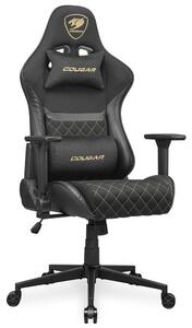 Геймърски стол Cougar Gaming Titan Pro V2 Gold F, до 160kg, Class 4 газов амортисьор, 4D регулируеми подлакътници, лумбална опора, заден джоб, черно-златист